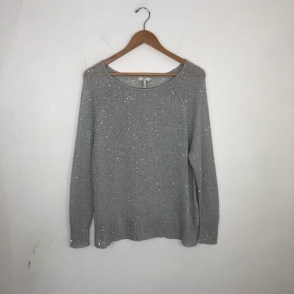 Joie Gray Silver Sequin Pullover Sweater Alpaca wool Blend - Picture 12 of 12